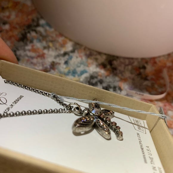 NEW ANNE KOPLIK Pink DRAGONFLY 16" NECKLACE SWAROVSKI CRYSTALS  *NIB - Picture 6 of 10